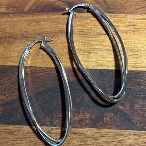 NIB Belk & Co. Sterling Silver Twist Hoop Earrings